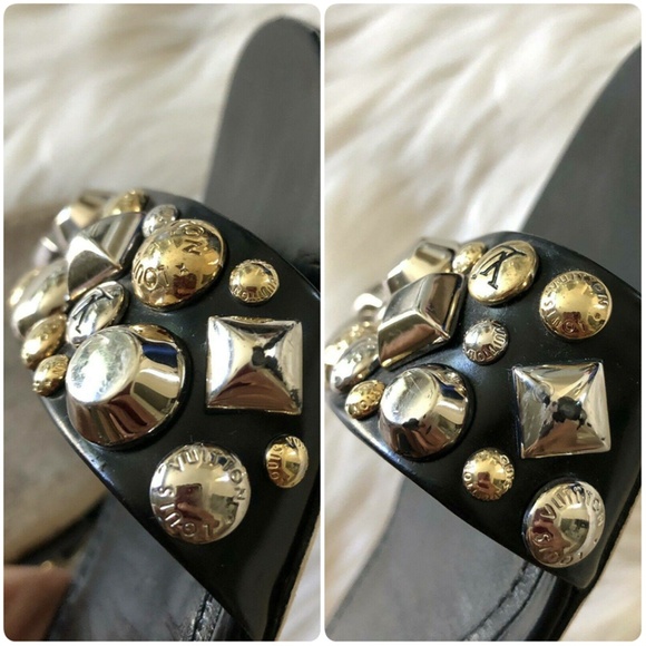 Louis Vuitton Two Tone Studs Strap Open Toe Sandal - Picture 6 of 8
